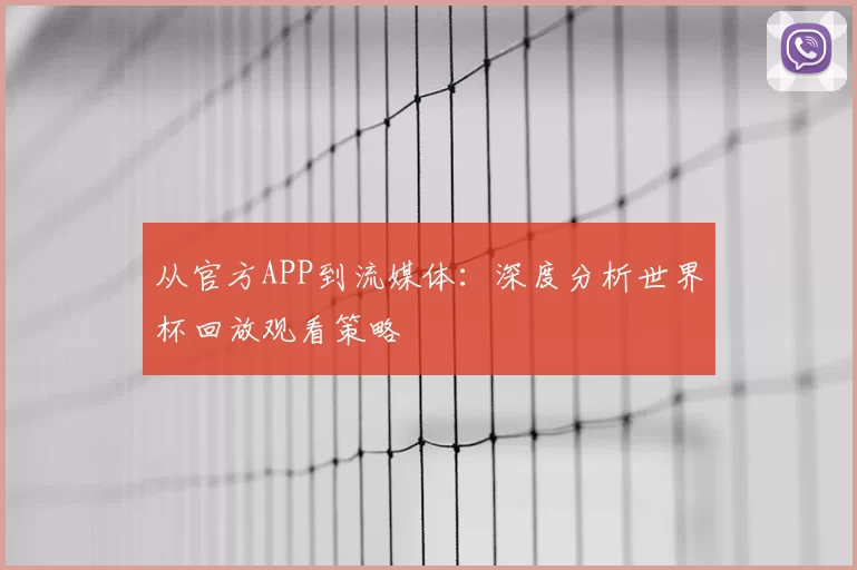 从官方APP到流媒体:深度分析世界杯回放观看策略
